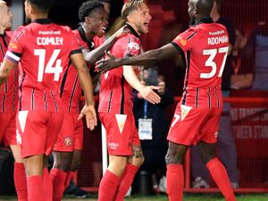 The Saddlers are going to Wembley!Charlie Lakin celebrates his goal.