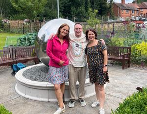 Beth Heath and Clare Wells from Shropshire Festivals with Mike McDonald from Whitchurch Town Council Clerk at Jubilee Park.