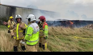 The fire at Longdon Upon Tern. Photo: Shropshire Fire and Rescue Service
