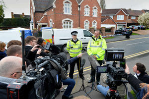 Supt Kendrick and West Midlands Ambulance Service's Steve Wheaton brief the media