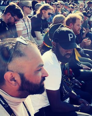 Kiran enjoyed the track and field final from the VIP box