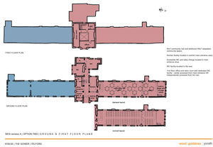 Floor plans for the historic building