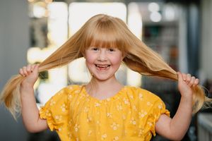 Six-year-old Polly before the new bob cut