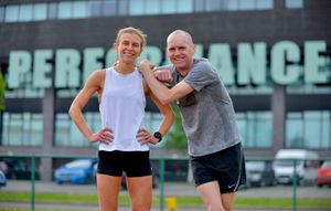 Hayley and her coach Dan Robinson