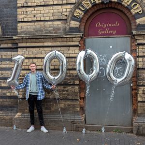 Huw Rees celebrating after his petition passed 1,000 signatures.