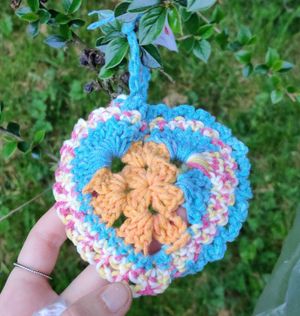 The crocheted hearts which have been appearing at sites around Telford, urging people to support local charities