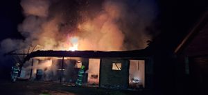 The fire at the barn at Billingsley. Picture: Cleobury Mortimer Fire Station