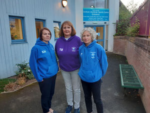 Cleobury Mortimer Volleyball Club members (from left) Katherine Howells, Tina Bate and Lyndsey Potter are worried about the future of the town\'s sports and fitness centre. Picture: LDRS