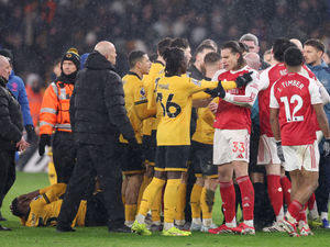 Supporting image for story: 17 of the best pictures as tempers flare after Wolves teenage debutant grabs headlines in dramatic draw
