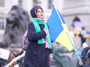 Supporting image for story: Ukrainians at London protest tell of fears for their families