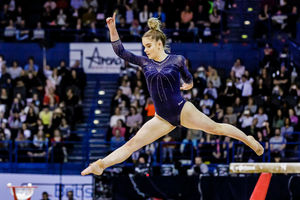 Alice Kinsella at the 2018 Gymnastics World Cup, held at Arena Birmingham. Pic: Chris Bowley