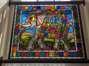 Supporting image for story: Beautiful elephantine stained glass is turning heads at Shropshire town hall