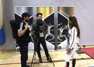 A TV crew from Chinese Global at the Wenlock games
