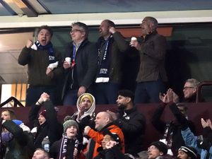 The Prince of Wales celebrates Aston Villa’s second goal