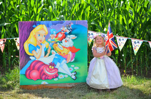 Disney princess Evangeline Beaumont, aged three, from Kinver, enjoys the new maze
