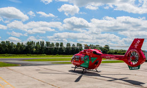 The air ambulance in Welshpool