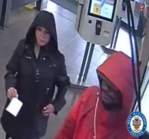 West Midlands Police have released this image of two people they wish to speak with relating to a van robbery in Dudley