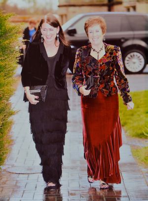 Lady Maria with former member of staff Barbara Munger at a mayor's ball