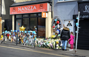 Floral tributes at the scene where two-week-old baby Ciaran Leigh Morris was killed in a crash