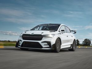 Supporting image for story: Skoda’s Enyaq RS Race is a motorsport-inspired concept with a focus on sustainability
