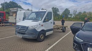 The Mercedes lorry was taken off the road after being found to have no insurance. Photo: Staffordshire Police Road Crime Team