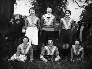 A women's football team which took part in events at Edstaston, near Wem, to celebrate Coronation Day in 1937. Back, from left: Eva Clorley, Marjorie Edwards (then aged just 16, and later Mrs McPherson), Gladys Downward. Front, from left, unknown, Dorothy Forester, Nesta Burrows. This picture came originally from Mrs McPherson.