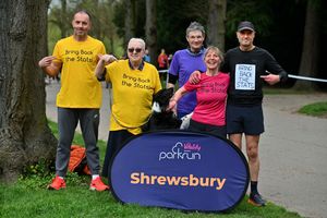 Controversial changes have removed stats from the Park Run world and a lot of runners are not happy. With Bring Back the Stats t-shirts - Darren Pickett, Diane Pickett, Frank Atherton, Ali Dolphin and Paul Baskeyfield.