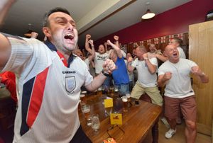 England fans at The Plough in Shifnal 