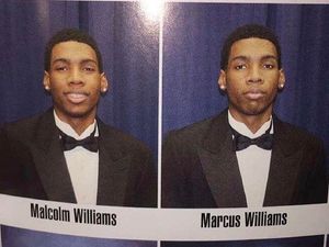 Supporting image for story: This twin stood in for his absent brother’s school photo and it’s spectacular