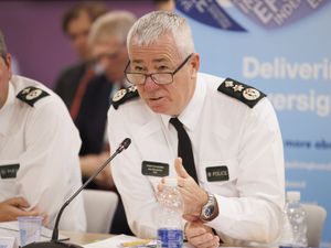 Police Service of Northern Ireland Chief Constable Jon Boutcher during a meeting of the Northern Ireland Policing Board in Belfast