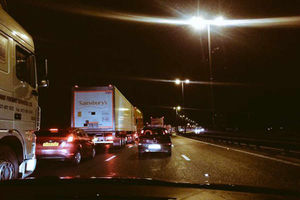The scene on the M6 southbound at 4.45am, picture: Richard Aucock