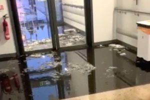 Walsall Manor Hospital was hit by flooding on Tuesday evening