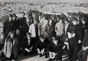 John, front row, centre, on the school cruise