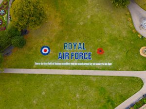 Supporting image for story: Historic Churchill quote painted in Shrewsbury park ahead of parade for Battle of Britain 85th anniversary