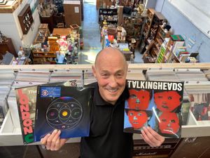 Mark Parker of Retro Records at The Retro Station in Leominster. The shop sells new and used vinyl, as well as pre loved CDs and musical instruments.