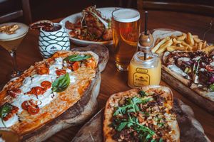 The giant flatbreads offer a continental taste