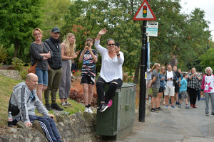Spectators at the Queen's Baton Relay