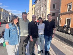 Group of friends from the UK and Ireland in Vatican City
