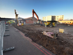 Supporting image for story: Scene outside Walsall Manor A&E after canopy demolition