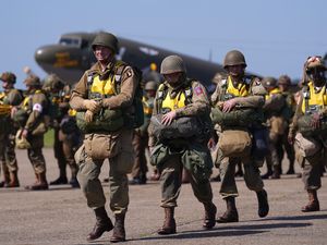 Supporting image for story: Parachutists fly from Duxford Air Show to D-Day commemorations in Normandy