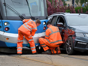 Supporting image for story: Traffic chaos in Wolverhampton as tram and unmarked police car crash on ring road