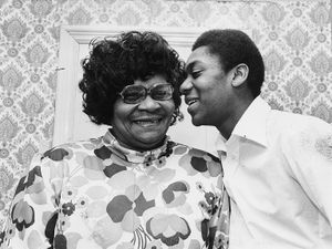 Dudley born comedian Lenny Henry with his mum Winifred Henry
