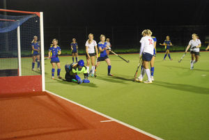 The ball evades Stourport's keeper for Ashby's third.