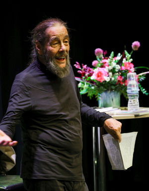 Organic gardener Bob Flowerdew bursts into song at The Edge Arts Centre, Much Wenlock. Photo: Andy Brooks