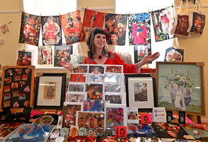 Caris Jackson with her colourful stall