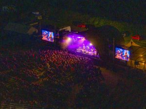 Fans watching the main stage on Sunday night (picture Drone Rangers)