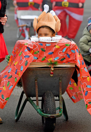 The best dressed prize went to Kiarah in the 'Turkey Dinner' wheelbarrow 