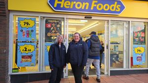 Megan Naish, left, with Kim Marston, her manager at Heron Foods, Walsall