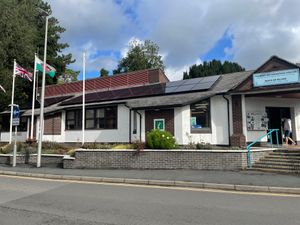 The solar panels installed on the Town Council Offices and Tourist Information Centre in Welshpool.