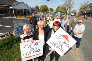 Residents and traders in Weeping Cross protested against the closure of the 52-space Co-op car park